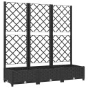 vidaXL Plantekasse med espalier svart 120x40x121,5 cm PP