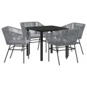  Sett av 3 Grå PE Rattan 4-seter UV-bestandige materialer