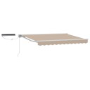  Elektrisk Utrekkbar Markise Beige og Hvit 3,5 x 2 m
