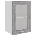  Vegghengt glasskap grå sonoma 40x31x60 cm konstruert tre 8720845693770