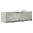  TV benker 2 stk betonggrå 80x31x25,5 cm konstruert tre