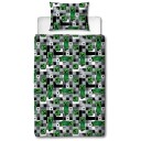 Licens Minecraft sengetøy   100% bomull   Barnesengetøy 140x200 cm   Alex og Steve   Grønn