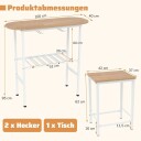 Barbordsett for 2 med vinglassholdere og oppbevaring