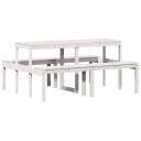  Piknikbord hvit 160x134x75 cm heltre furu 832563