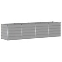 vidaXL Plantekassed Lysegrå 320 x 80 x 75 cm Stål