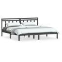 vidaXL Sengeramme grå heltre furu 200x200 cm