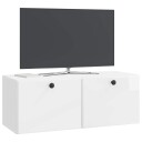  Vegghengt TV skap 78,5 x 31 x 30 cm Høgglans hvit
