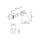 Lampe Gras 304CA Vegglampe Svart/Raw Kobber