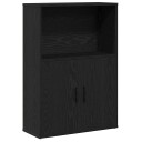 Bokhylle svart eik 60x24x85 cm konstruert tre