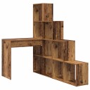  Hjørneskrivebord med hylle Gammelt tre 101,5 x 149,5 x 149,5 cm