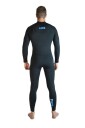 Lunasurf Mens 4.3mm Slant Zip Black Wetsuit (Herre M-Long)