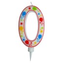 Bursdagslys 8 cm - Tallet 0