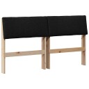  Polstret sengegavl Svart 135 cm Massiv furu