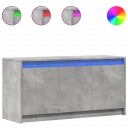  TV-benk med LED betonggrå 100x34x50 cm konstruert tre 852211