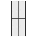 vidaXL Dusjvegg med klart ESG-glass 80x195 cm svart