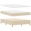  Box Spring Seng med madrass & benk Krem 140x200 cm Stoff