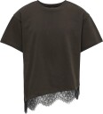 Kids Only Kogkamil S/S Assymetric Lace Tee Jrs   Brown   134 140