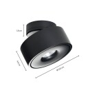 Arcchio Ranka LED-taklampe, svingbar, svart