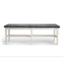 Oscarssons Möbel Nadja Bench 130 cm Hvitoljet ask/safeskinn Lysegrå