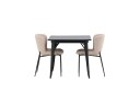 Venture Home Tempe Matgruppe 80 cm Rektangulær med 2 Modesto stoler Beige