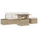  Hagesofa Set med pute 6 pcs beige og krem