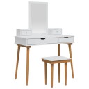 vidaXL Sminkebordsett FAUSKE 5 stk. Hvit 100 x 50 x 143 cm