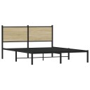  Sengeramme i metall med hodegavl sonoma eik 137x190 cm 8721102953026