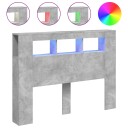  Sengegavl med LED betonggrå 140x18,5x103,5 cm konstruert tre 8721012259317