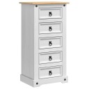  Nattbord med skuff Corona Hvit 53 x 39 x 103 cm Massiv furu