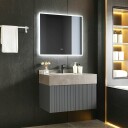 Baderomsmøbelpakke Lyfco Cirrus Grå, Servantskap: 1000x580x500 mm, Spegel: 1000x700 mm