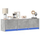  TV skap med LED Betong 140 x 34 x 40 cm Konstruert tre