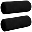  Bolster puter 2 pcs Svart Ø 15 x 40 cm Mikrofiber stoff