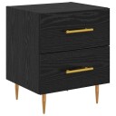  Nattbordskap Svart Eik 40 x 35 x 47,5 cm Konstruert tre