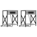  Nattbordskap 2 pcs Grå sonoma 41 x 31 x 51 cm Konstruert tre