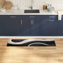  Kjøkken teppe Svart 150 x 45 cm Fløyel