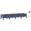 vidaXL Hageplantekasse med vanning og hjul 4 stk. Grå 160 x 40 x 28 cm