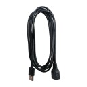 ELETRA USB 2.0 AM - AF 2M KABEL, SVART