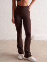 aim´n Ribbed Seamless Flare Tights - Brown - XS
