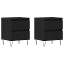  Nattbord 2 stk Svart eik 40x35x50 cm Konstruert tre