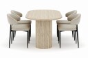 Uppveda Ovalt Spisebord 180x90 cm med 4 Sawako Stoler - Beige