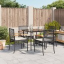  Hagespisegruppe med puter 5 deler svart polyrotting 3213597