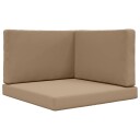 vidaXL Ute sofa pute 3 pcs Gråbrun Polyester