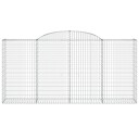vidaXL Gabionkurv buet 300x50x140/160 cm galvanisert jern