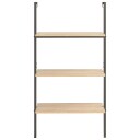 vidaXL Stigehylle 3 etasjer lysebrun og svart 64x35x120,5 cm