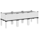 Plantekasse med ben hvit 120x40x42 cm PP