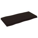  Bordplate mørkegrå 100x50x6 cm behandlet eik naturlig kant 364018