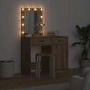  2 Delt Sminkebordsett med LED i Kunstnerisk Eik