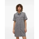 Vero Moda Vmjennie Ss Short Denim Dress Ga Noos   Grey   XS
