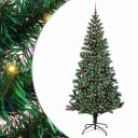  Kunstig Forhåndsopplyst Juletre grønn 240 cm PVC og metall
