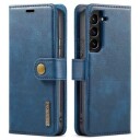 DG.Ming 2-i-1 Samsung Galaxy S23 5G Avtakbart Lommebok-deksel I Lær Blå